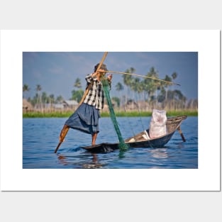 Fisherman from Inle Lake, Burma. Posters and Art